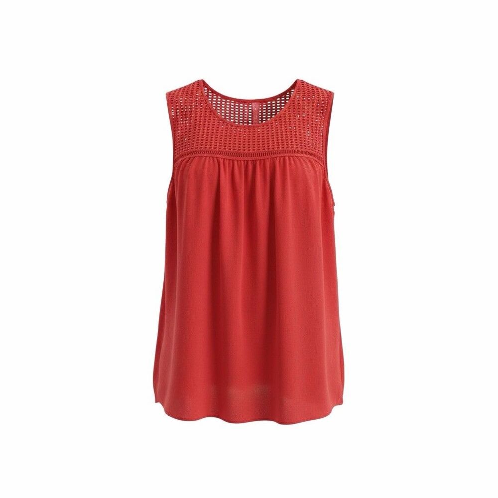 Atelier Max Coral Pink Mesh Women’s Shirt Top Blouse Size L